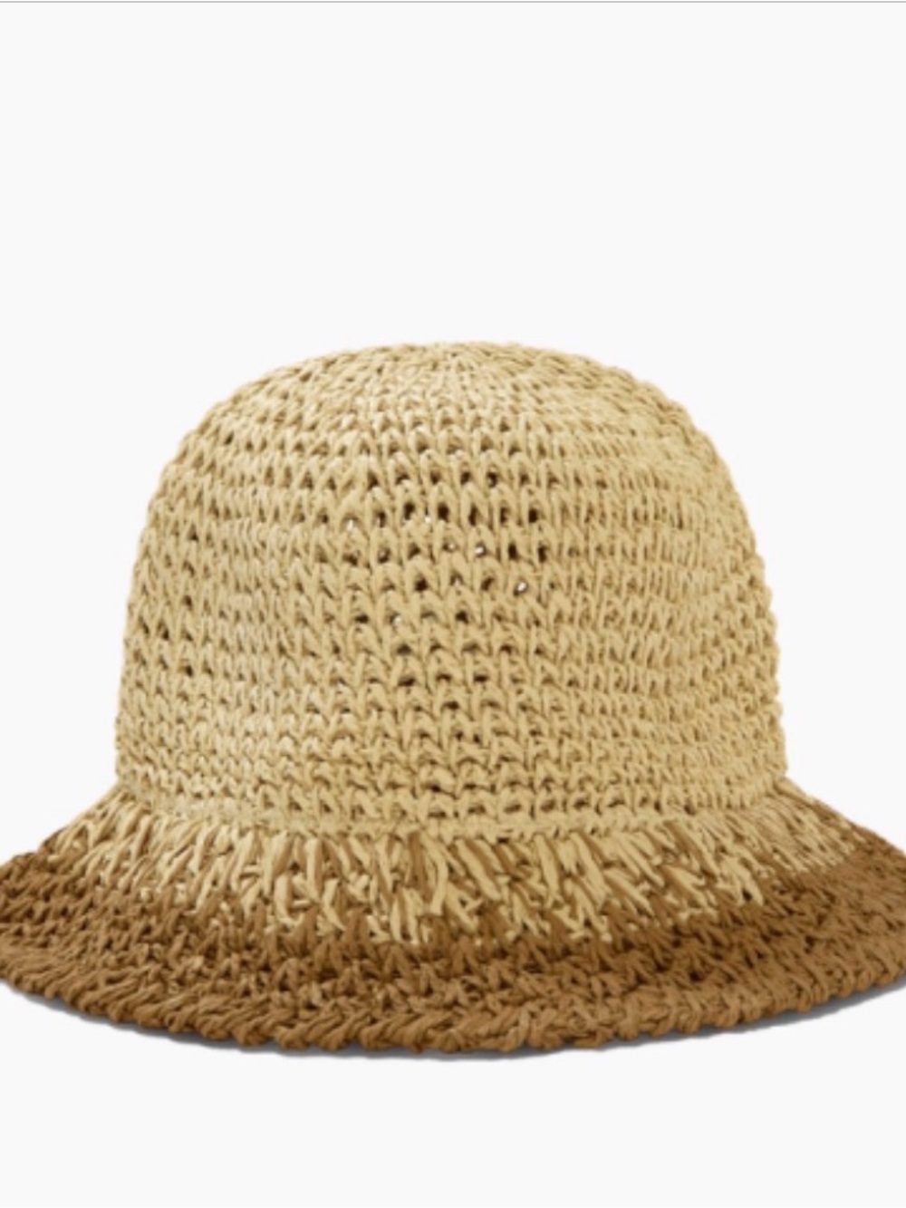Eugenia Kim Two-Tone Paper Straw Bucket Hat in Beige and Tan - Picture 2 of 7